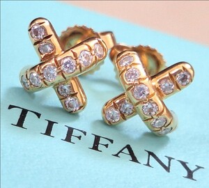 TIFFANY　クロス　ステッチ　ピアス　ラージ　ダイヤモンド