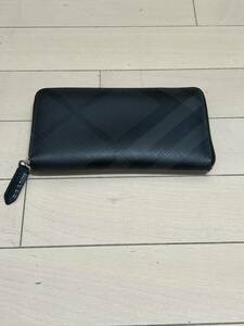 BURBERRY バーバリー　ラウンドファスナー長財布 メンズ　PVC ブラック　4056418