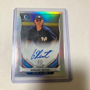 2014 加藤豪将　BOWMAN chrome REFRCTOR AUTOGRAPHICS 直筆　サイン Topps 34/500