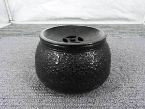 【美品】南部鉄器★茶こぼし 桜模様 刻印あり 鉄製 茶道具★中古品「管理№NR2906」