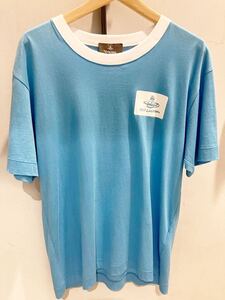 送料込●新品● Vivienne Westwood 半袖Tシャツ44 B 水色 ネームタグT 日本製 オーブ コットン100% ヴィヴィアンウエストウッド ビビアン