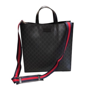 グッチ GUCCI GGスプリーム トートバッグ 495559 GGスプリームキャンバス/レザートリム トートバッグ メンズ 中古