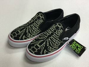 VANS スリッポン 黒 GLOW スカル柄 Kids13.5 (19.5cm位?) アメリカ企画限定!! バンズ キッズ SLIPON