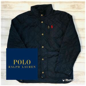 ラルフローレン　POLO RALPH LAUREN ユースM キルティング　中綿ジャケット　ネイビー