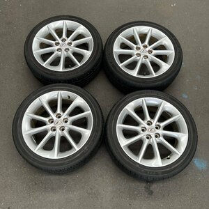 タイヤ付き純正ホイール4本セット　レクサスCT CT200h　ZWA10　17×7J　+45　100　5穴　215/45R17　2021年製　5ミリ