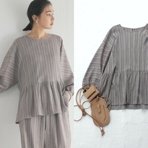 【即決】22aw 美品*Audrey and John Wad｜大人ナチュラル♪ジャガード ブラウス 送料230円～（オードリーアンドジョンワッド）