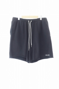 セリーヌ CELINE Embroidered Sweat Shorts エンブロイダリー スウェット ショーツ ショート ハーフ パンツ 2Z063052H XL 黒 ブラック 2411