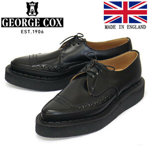 GEORGE COX (ジョージコックス) DIANO 3705 V ラバーソール レザーシューズ 040 BLACK UK8-約27.0cm