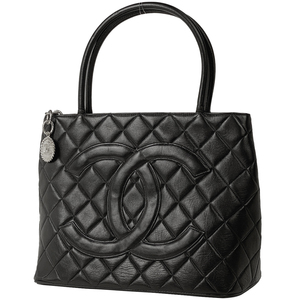 シャネル CHANEL 復刻トート ハンドバッグ トートバッグ レザー ブラック A01804 レディース 【中古】