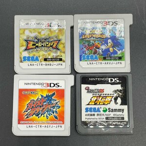 【80】1円～ Nintendo 3DSソフト DS 4枚 ヒーローバンク/ソニックロストワールド/ガイストクラッシャー/パチスロ北斗の拳 任天堂 中古