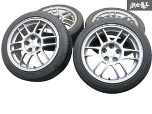 ●三菱 純正 ENKEI OZ F-1 CP9A ランエボ5 17インチ 7.5J +38 PC114.3 5穴 5H ホイール 4本 タイヤ付 225/45R17 エボ6 冬用に 棚T-1