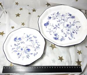 【使用品/購入時期不明です】WEDGWOOD ウェッジウッド BLUE PLUM ブループラム ディナープレート皿 直径約18・24cm 2点セット◆80000011