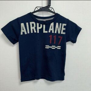 AIRPLANE 117 Tシャツ 120サイズ ネイビー　男の子 ネイビー 半袖シャツ