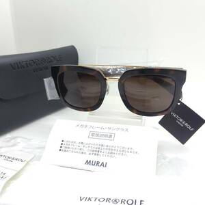 新品未使用 VIKTOR&ROLF 53□23-147 メンズ サングラス ウェリントン 71-0114 02 べっ甲柄 茶 ブラウン ヴィクター&ロルフ (送料無料