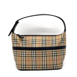 1円 良品 Burberrys BURBERRY バーバリー ノバチェック シャドーホース ハンドバッグ ワンショルダー ブラウン ブラック