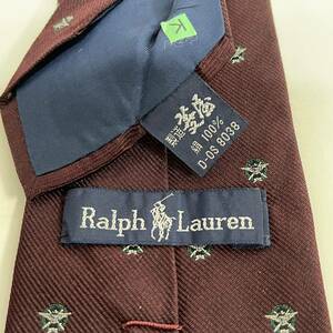 RALPH LAUREN（ ラルフローレン） 臙脂色ドットデザインネクタイ