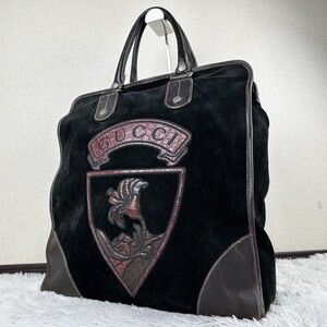 美品 GUCCI グッチ ビジネスバッグ トートバッグ ハンド 肩掛け レザー A4 スエード レザー ロゴ型押し クロコ型押し 通勤 通学 書類 