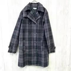 【極美品】LIVE IN COMFORT ロングコート M グレー チェック