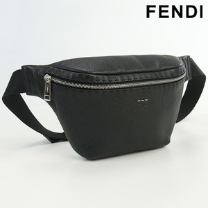 中古 フェンディ ボディバッグ メンズ ブランド FENDI ウエストバッグ レザー 7VA434 A4CK F0GXN ブラック