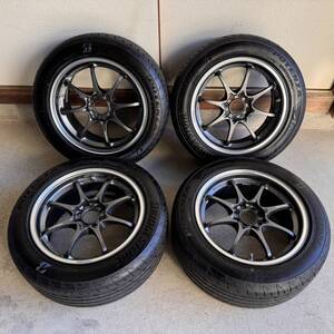 レイズ ボルクレーシング CE28クラブレーサー 7.0J-15インチ (38) 4H/PCD100 DM+ブリジストン POTENZA Adrenalin RE004 195/55R15 85W