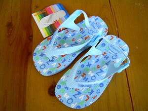 ★新品・送料無料★havaianas★ハワイアナス キッズ ビーチサンダル ナンバーブルー★22(14.6ｃｍ）★★havaianas Kids