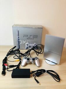 ◯ SONY ソニー 薄型 ps2 SCPH-75000 サテンシルバーコントローラー 箱あり 通電確認済み