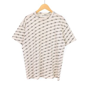 バレンシアガ BALENCIAGA BB総柄 ロゴプリント Tシャツ カットソー 半袖 S 白 ホワイト 612965 TIVG1 ☆AA★ メンズ