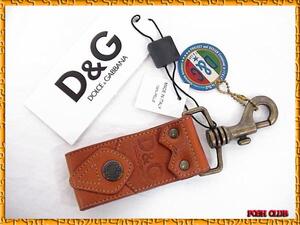 D&G＊ドルガバ＜80677＞カーフ・キーリング＊キャメル