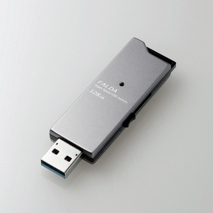 USB3.0対応USBメモリ [FALDA] 128GB 高級感のあるアルミ素材を使用 読込速度210MB/sの超高速データ転送を実現: MF-DAU3128GBK