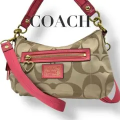 COACH 194 ショルダーバッグ ポピー シグネチャー ピンク 2way