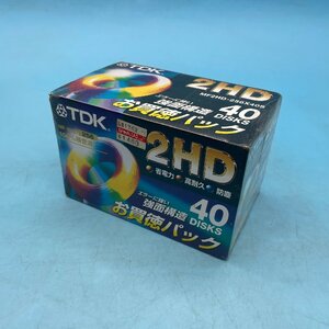 【15170P150】3.5型 フロッピーディスク FD 2HD 40枚パック MF2HD-256X40S TDK レトロ 記憶媒体 データ保存 PC パソコン 未開封 現状品