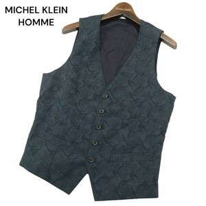 美品★ MICHEL KLEIN HOMME ミッシェルクラン オム 通年 カモフラ 迷彩 切替★ ベスト ジレ Sz.46　メンズ　A4T05320_5#O