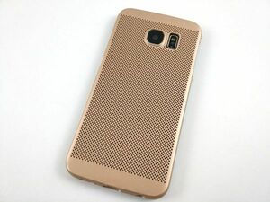 Galaxy S6 edge sc-05g用 メッシュケース カバー 放熱タイプ ハード ゴールド