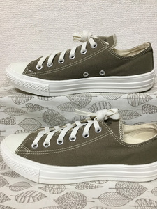 ◆美品 送料込 24.0 コンバース CONVERSE スニーカー 緑 02 0530