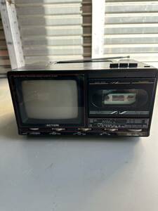 MINI B/W TV WITHRADIO CASSETTE PLAYER ACN-7030J アンティーク ACTION ジャンク品