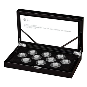 2021年イギリス クィーンズビーストシリーズ銀貨 10枚セット ロイヤルミント発行 限定 1/4オンス プルーフ 箱＆クリアケース付 新品未使用