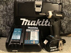 makita マキタ 18V 充電式インパクトドライバ TD172Dブラック+バッテリー1個(6.0Ah) 充電回数6回+DC18RF+ケース