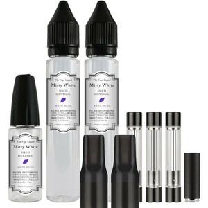 ■送料無料■ 電子タバコ用 808Fカートリッジ3本セット & ハードメンソールリキッド 50:50 VAPE MistyWhite.