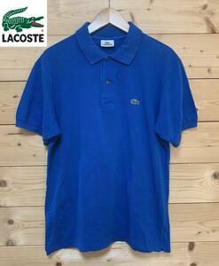 ★24時間以内発送★90ｓビンテージ★入手困難品★美中古・ LACOSTE（ラコステ）★ポロシャツ（鹿の子）BLUE サイズ4　JPサイズL　USサイズM