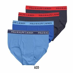 ※訳あり アウトレット POLO RALPH LAUREN(ポロ ラルフローレン)ブリーフ 4枚セット メンズ NCF3P4 Blue/Royal/2_Navy(A2D) XLサイズ