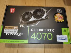 【新品・未開封】MSI GeForce RTX 4070 VENTUS 2X E1 12G OC