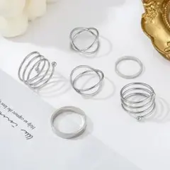 【売れてます】レディース リング シルバー 指輪 リッチ 韓国 シンプル