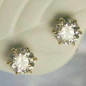 ダイヤモンド ピアス 一粒 K18 2.0ct　2.00ctup F SI2/I1クラス VGカット CGL 激安 送料無料