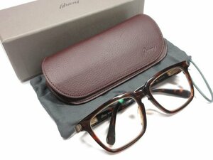 HH 超美品 【ブリオーニ Brioni】 ウェリントン型 度入りメガネ 眼鏡 アイウェア (メンズ) 54□18-145 ブラウン系 BR0002OA■7CC1144