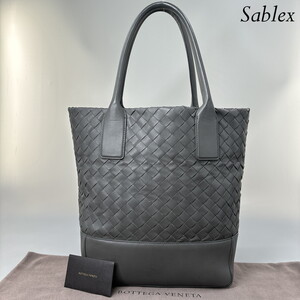 1円【超極美品】BOTTEGA VENETA ボッテガヴェネタ トートバッグ ハンドバッグ イントレチャート グレー レディース メンズ バッグ