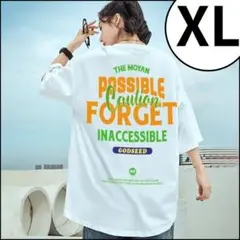 【在庫限り】Tシャツ　レディース　ホワイト　XL　ユニセックス　半袖　韓国　白