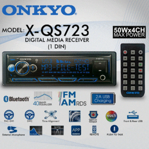 ■USA Audio■オンキヨー ONKYO X-QS723●スマートフォンアプリで操作可能●DSP機能付/Bluetooth/アンプ内蔵/USB/AUX-IN●保証付●税込