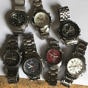 CHRONOGRAPH 腕時計 7本　SEIKO　CITIZEN　PATRICK.ARNUAD　TCH　Town&Country　JAL　ALBA.EPSILON　～ 送料無料 大量 まとめ 02