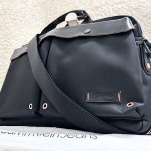 A4可 カルバンクライン Calvin Klein メンズ ビジネスバッグ ブリーフケース トートバッグ 2way 2室 斜め掛け マチ拡張可 レザー ブラック