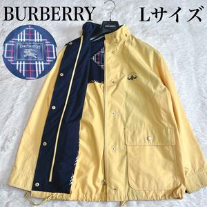 美品 希少 BURBERRY 金ボタン スイングトップ ナイロンジャケット ロゴ バーバリー ヴィンテージ